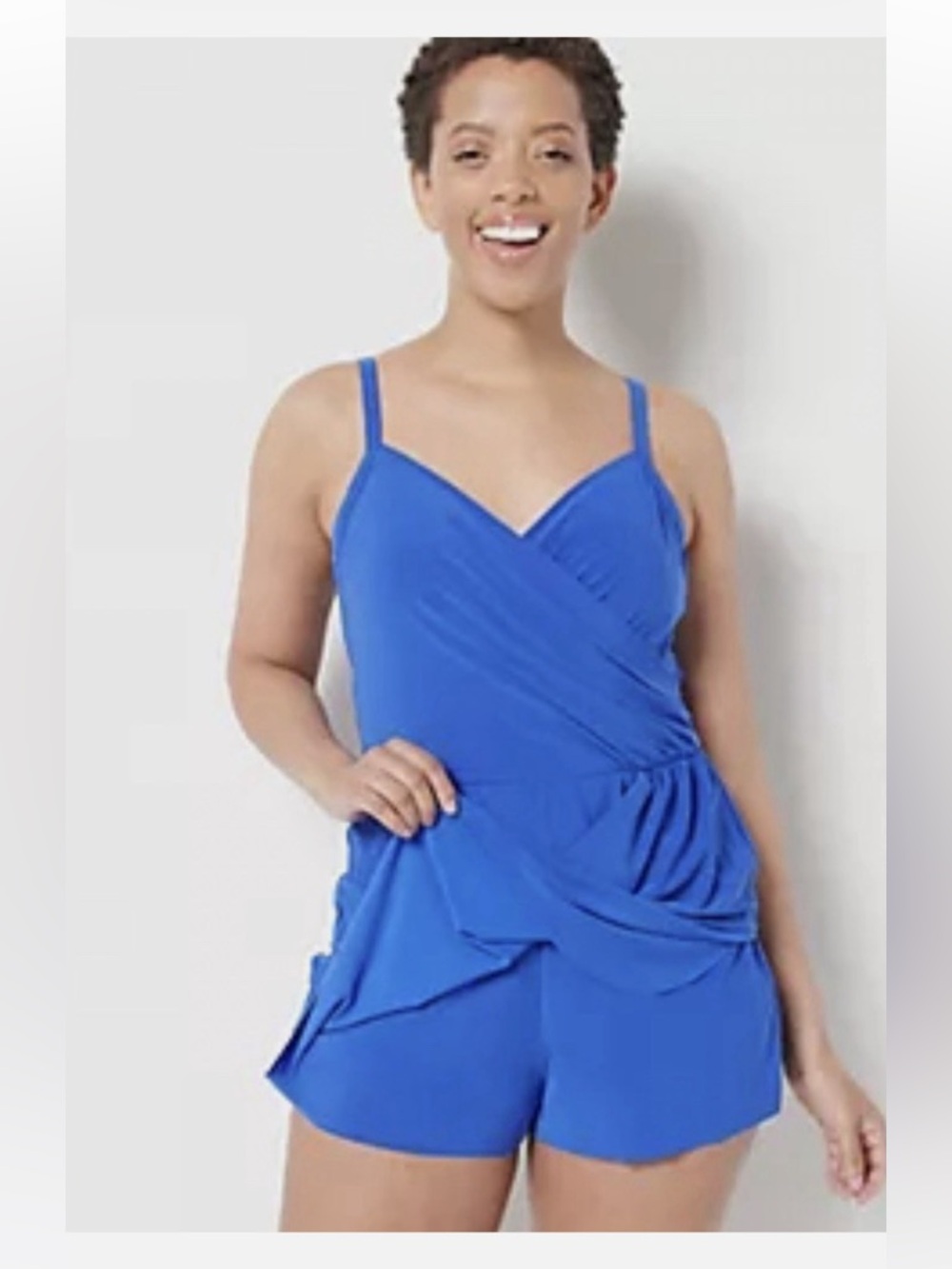 DreamShaper Miraclesuit Ruby Romper Royal Blue Swimsuit Size 12 - Picture 3 of 12